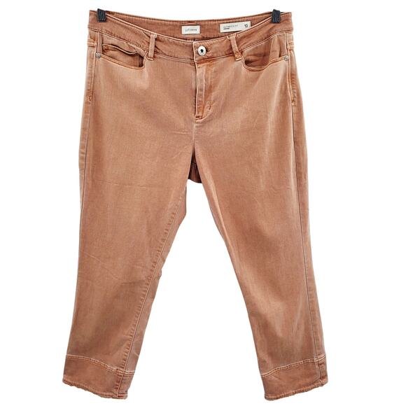 J. Jill Denim Authentic Fit Cropped Copper Orange Jeans Zip Fly Women's Size 10 - Picture 1 of 8